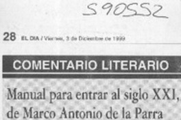 Manual para entrar al siglo XXI, de Marco Antonio de la Parra  [artículo] Sergio Vergara Alarcón