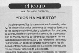 "Dios ha muerto"  [artículo] Eduardo Guerrero