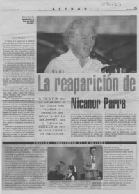 La reaparición de Nicanor Parra  [artículo] Ximena Villanueva