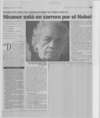 Nicanor está en carrera por el Nobel