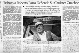 Tributo a Roberto Parra defiende su carácter guachaca  [artículo]