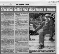 Artefactor de Don Nica viajará por el terruño  [artículo]