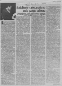 Socialismo y alessandrismo en la pampa salitrera  [artículo] Luis Moulian E.