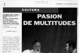 Pasión de multitudes  [artículo] Leopoldo Pulgar I.