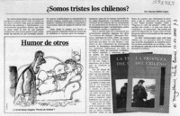 ¿Somos tristes los chilenos?  [artículo] Marino Muñoz Lagos