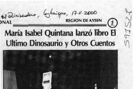 María Isabel Quintana lanzó libro El último dinosaurio y otros cuentos  [artículo]