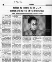 Taller de teatro de la UDA estrenará nueva obra dramática  [artículo]