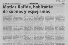 Matías Rafide, habitante de sueños y espejismos  [artículo] Ruth Merino Carrera