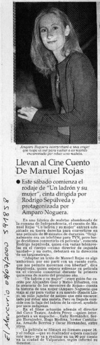 Llevan al cine cuento de Manuel Rojas  [artículo]