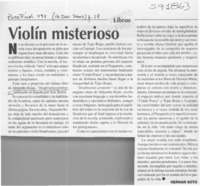 Violín misterioso  [artículo] Hernán Soto
