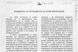 Radrigán, un invitado en acto de poeticidad  [artículo] Paula Ceballos Huerta