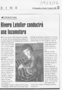 Rivera Letelier conducirá una locomotora  [artículo]
