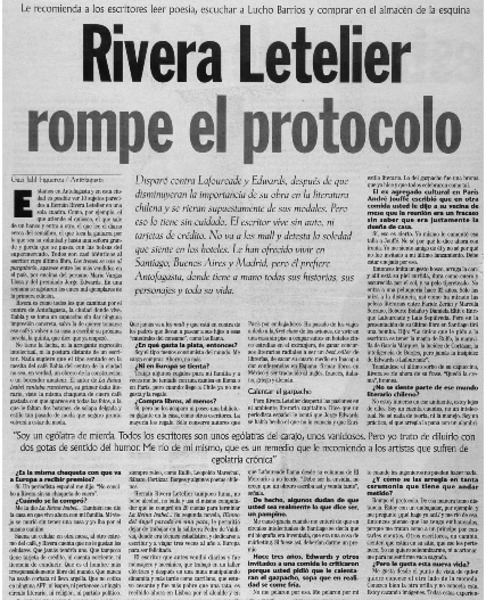 Rivera Letelier rompe el protocolo