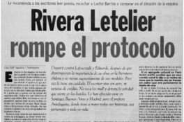 Rivera Letelier rompe el protocolo