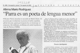 "Parra es un poeta de lengua menor"  [artículo]
