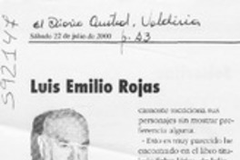 Luis Emilio Rojas  [artículo] Hernán de la Carrera Cruz