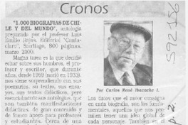 "1.000 biografías de Chile y el mundo"  [artículo] Carlos René Ibacache I.