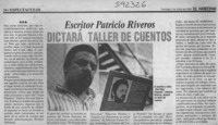 Escritor Patricio Riveros dictará taller de cuentos  [artículo] R. R. B.