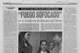 "Fuego sofocado" en la Academia de Idiomas del Norte  [artículo] Patricio Riveros Olavarría