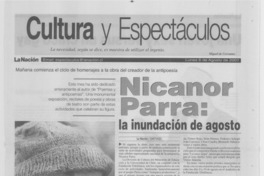 Nicanor Parra, la inundación de agosto