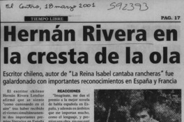 Hernán Rivera en la cresta de la ola  [artículo]