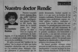 Nuestro doctor Rendic  [artículo] Ketty Farandato Politis