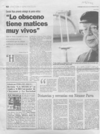 "Lo obsceno tiene matices muy vivos"  [artículo] Andrés Gómez B.