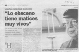 "Lo obsceno tiene matices muy vivos"  [artículo] Andrés Gómez B.