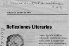 Reflexiones literarias  [artículo] Hernán de la Carrera Cruz