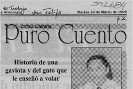 Historia de una gaviota y del gato que le enseñó a volar  [artículo] Tomás Soto Aguirre