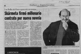 Skármeta firmó millonario contrato por nueva novela  [artículo] Carlos Maldonado R.