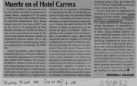 Muerte en el Hotel Carrera  [artículo] Antonio J. Salgado