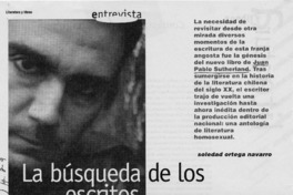 La búsqueda de los escritos homosexuales  [artículo] Soledad Ortega Navarro