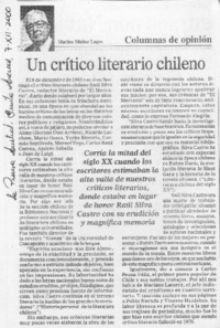 Un crítico literario chilenos