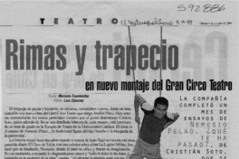 Rimas y trapecio en nuevo montaje del Gran Circo Teatro  [artículo] Marcela Fuentealba