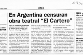 En Argentina censuran obra teatral "El cartero"  [artículo]