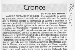 Marcela Serrano en Chillán  [artículo] Carlos René Ibacache I.