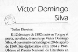 Víctor Domingo Silva  [artículo] Hernán Navarrete Rojas