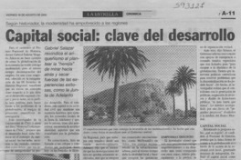 Capital social, clave del desarrollo  [artículo] Francisco Olivares