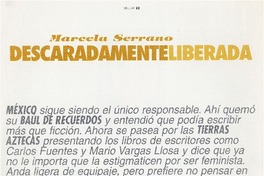 Marcela Serrano descaradamente liberada  [artículo] Loreto Novoa M.