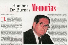 Hombre de buenas memorias  [artículo] Hernán Poblete Varas