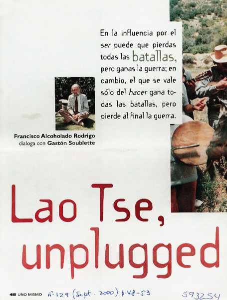 Lao Tse, unplugged  [artículo] Francisco Alcoholado Rodrigo