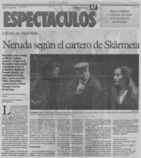 Neruda según el cartero de Skármeta  [artículo] Fernando Valenzuela Lagos