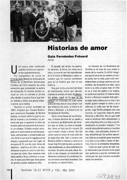 Historias de amor  [artículo] Gala Fernández Fresard