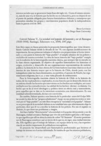 La sociedad civil popular del poniente y sur de Rancagua  [artículo] Luis Moulian