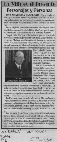 Personajes y personas  [artículo] Carlos René Ibacache I.