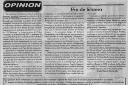 Fin de febrero  [artículo] Sergio Ramón Fuentealba