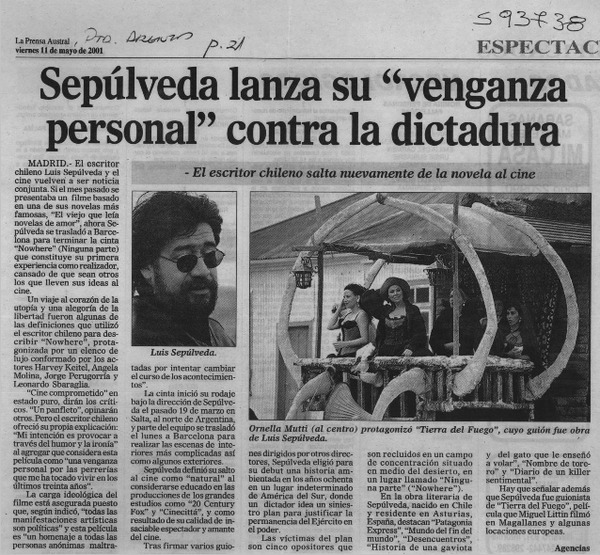 Sepúlveda lanza su "venganza personal" contra la dictadura  [artículo]