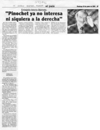"Pinochet ya no interesa ni siquiera a la derecha"  [artículo]