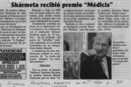Skármeta recibió Premio "Médicis"  [artículo]